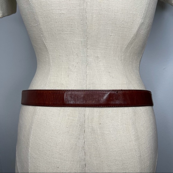 Fossil Brown Metal Hinge Accent Boho Western Belt Size L - Picture 4 of 14